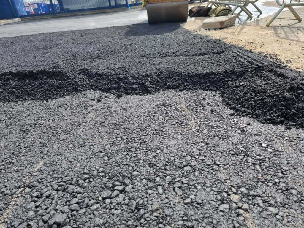 This is tarmac being laid by NS Driveways Ascot