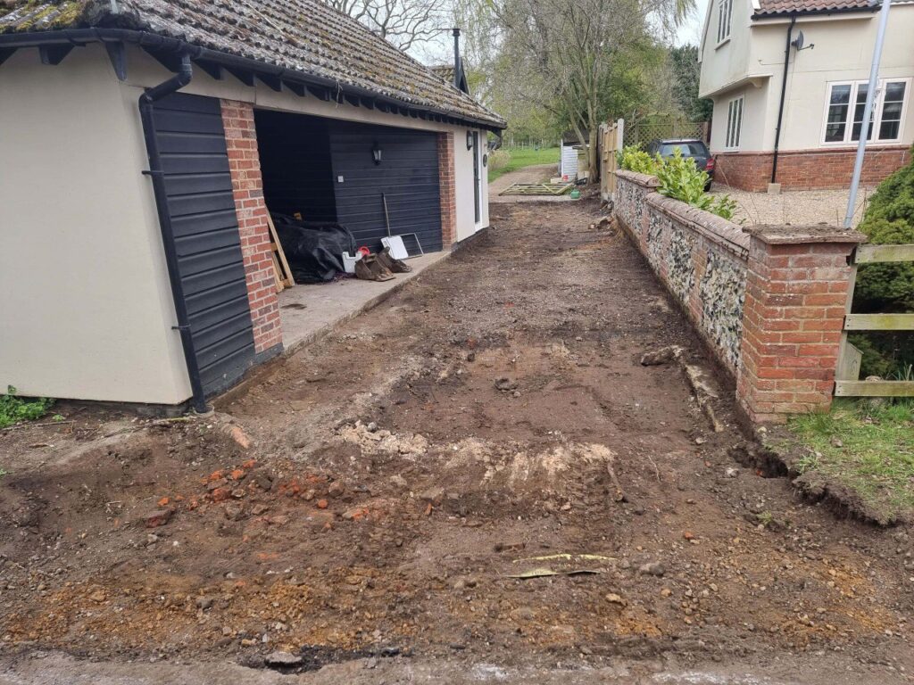 This is a tarmac driveway that is in the process of being dug out and installed by NS Driveways Ascot